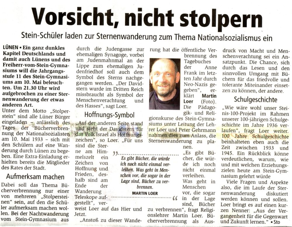 Ankündigung in der Presse
